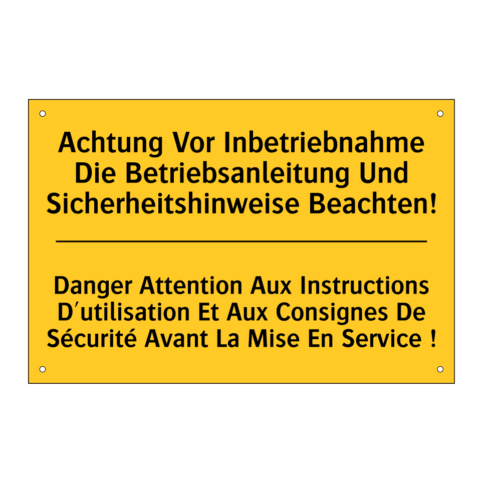 Achtung Vor Inbetriebnahme Die /.../ - Danger Attention Aux Instructions /.../