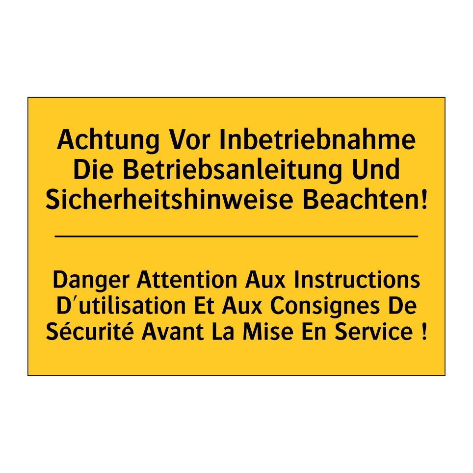 Achtung Vor Inbetriebnahme Die /.../ - Danger Attention Aux Instructions /.../