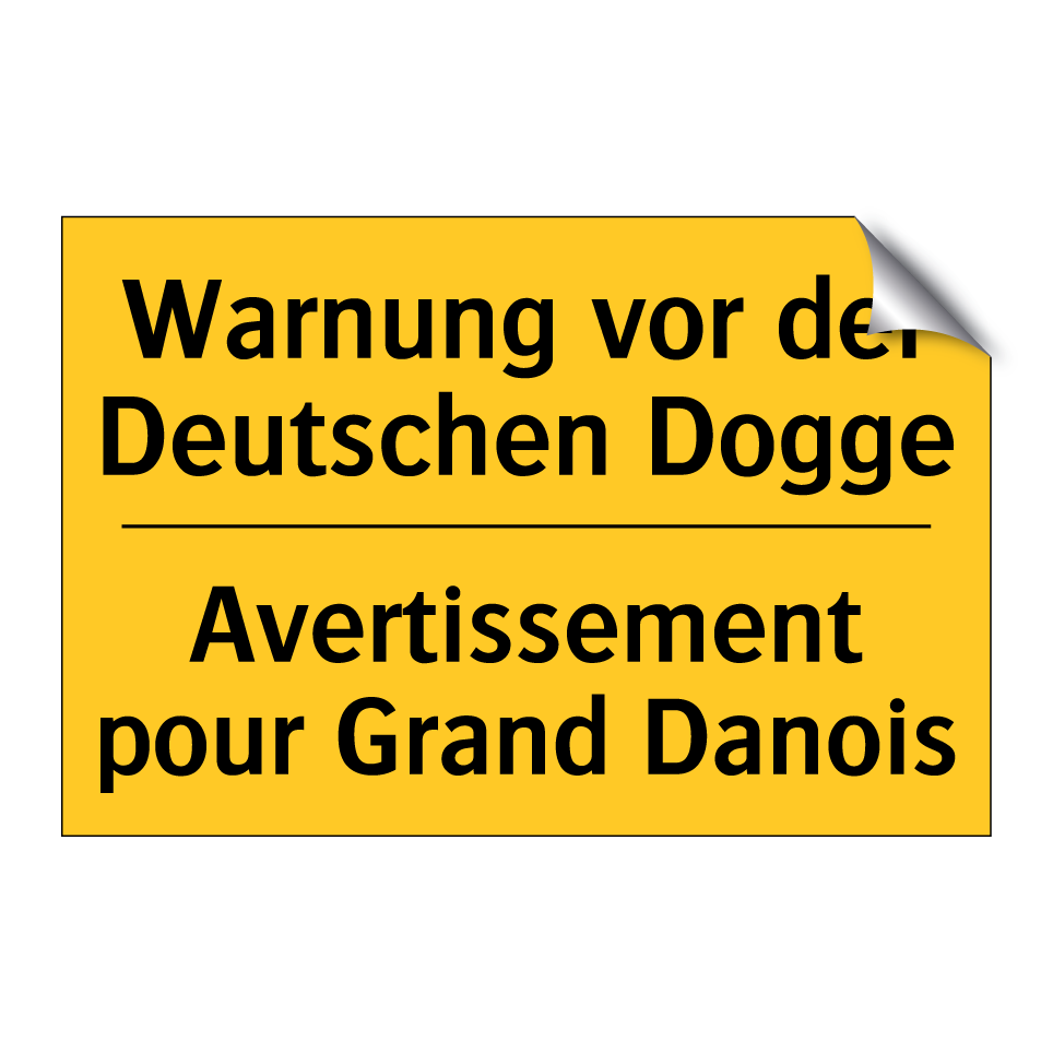 Warnung vor der Deutschen Dogge /.../ - Avertissement pour Grand Danois /.../