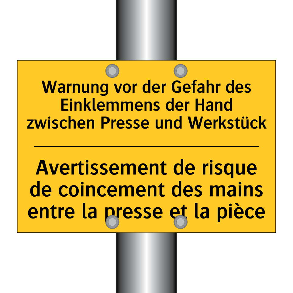 Warnung vor der Gefahr des Einklemmens /.../ - Avertissement de risque de coincement /.../