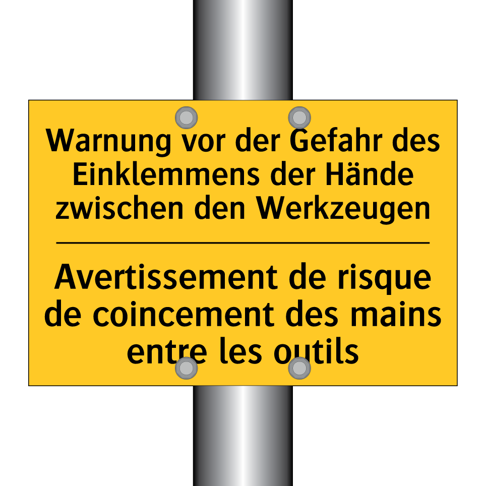 Warnung vor der Gefahr des Einklemmens /.../ - Avertissement de risque de coincement /.../