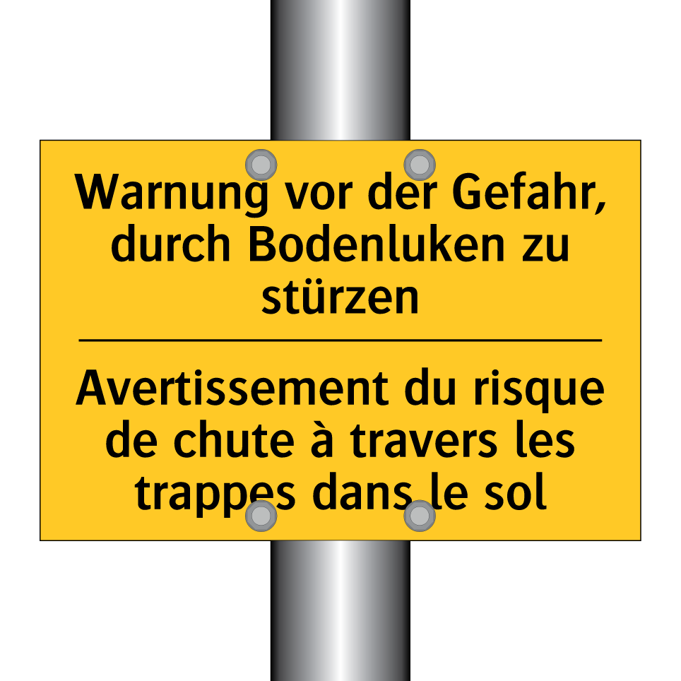 Warnung vor der Gefahr, durch /.../ - Avertissement du risque de chute /.../