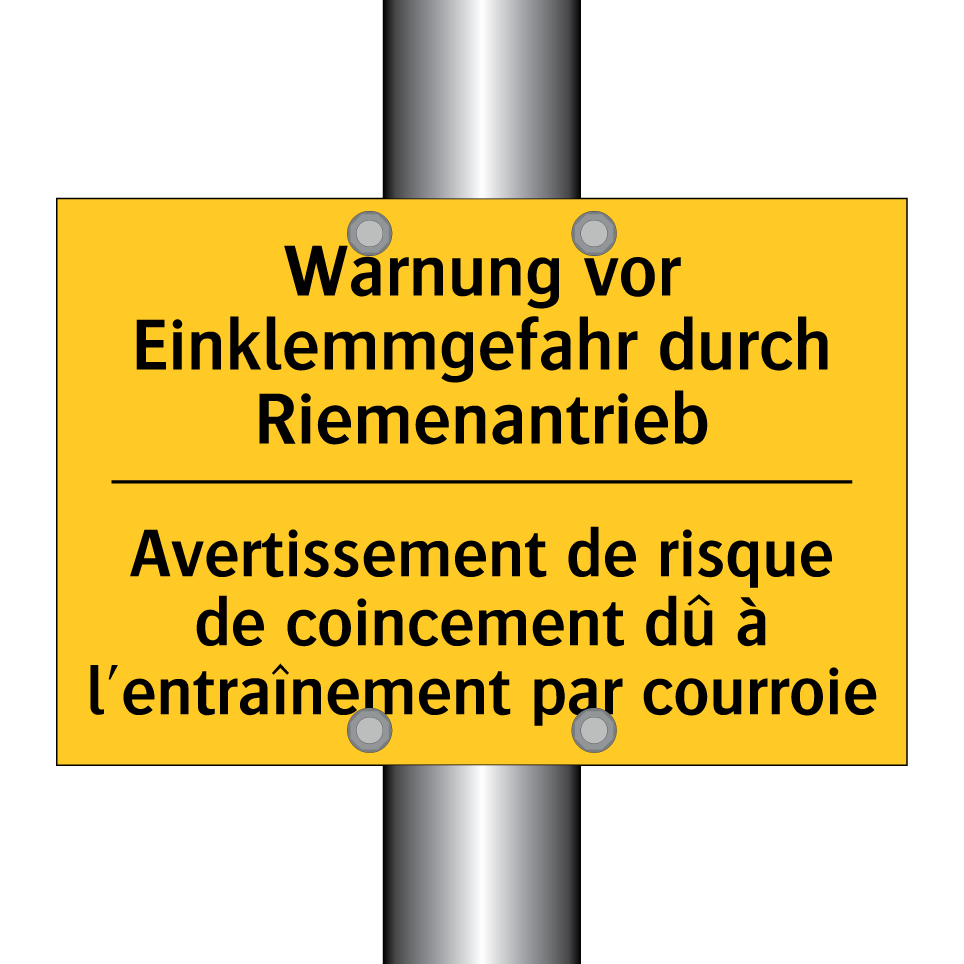 Warnung vor Einklemmgefahr durch /.../ - Avertissement de risque de coincement /.../