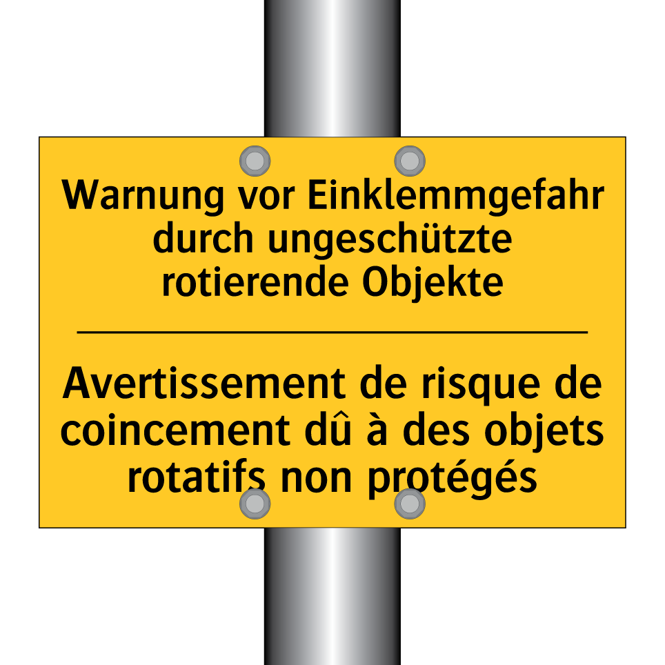 Warnung vor Einklemmgefahr durch /.../ - Avertissement de risque de coincement /.../