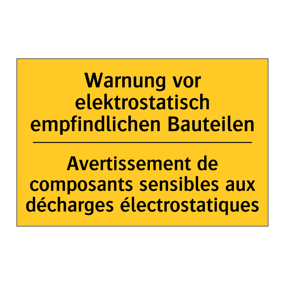 Warnung vor elektrostatisch empfindlichen /.../ - Avertissement de composants sensibles /.../