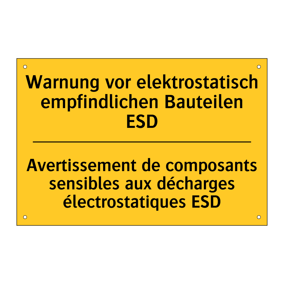 Warnung vor elektrostatisch empfindlichen /.../ - Avertissement de composants sensibles /.../