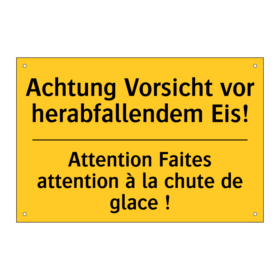 Achtung Vorsicht vor herabfallendem /.../ - Attention Faites attention à la /.../