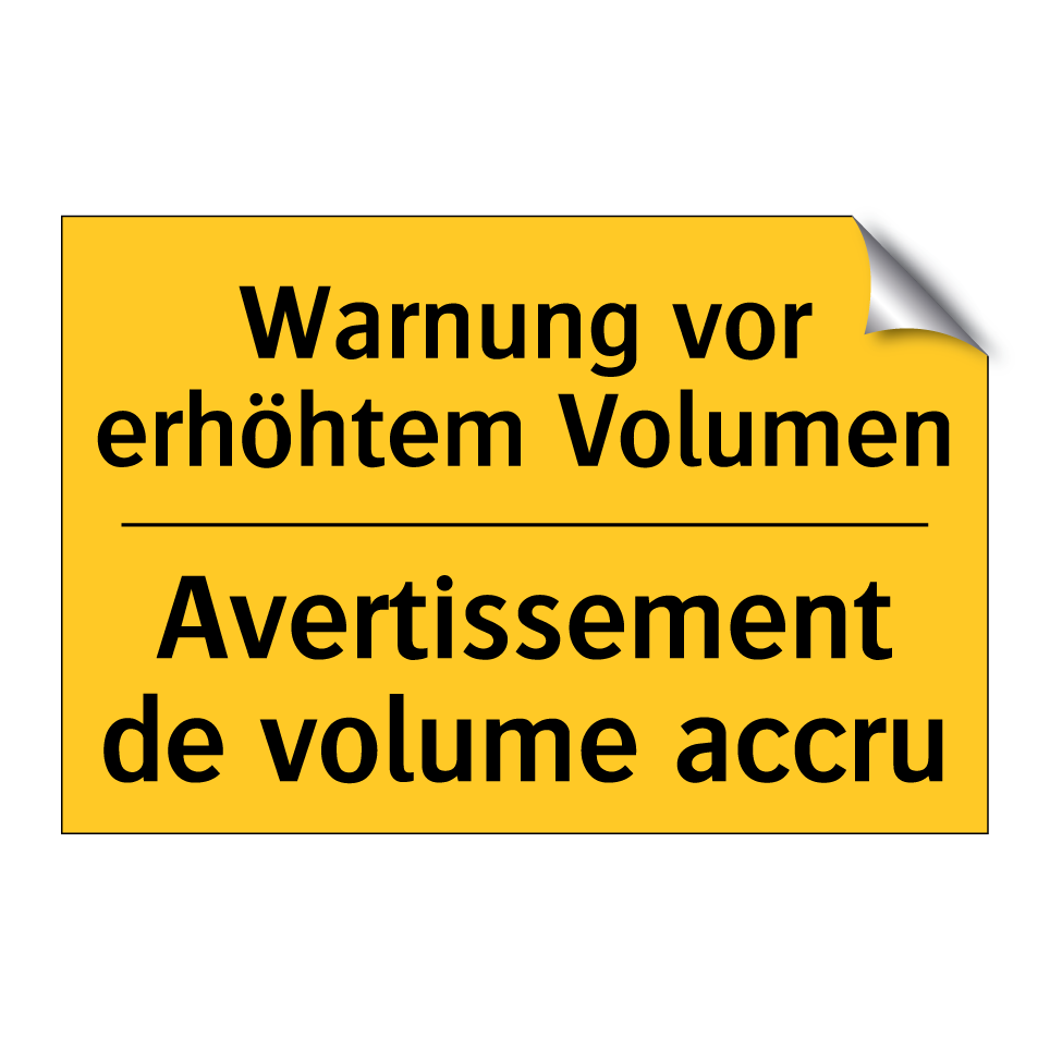 Warnung vor erhöhtem Volumen - Avertissement de volume accru