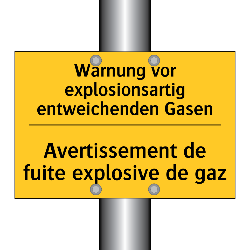 Warnung vor explosionsartig entweichenden /.../ - Avertissement de fuite explosive /.../