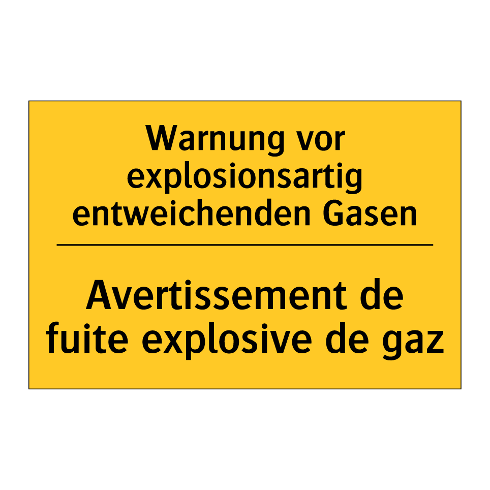 Warnung vor explosionsartig entweichenden /.../ - Avertissement de fuite explosive /.../