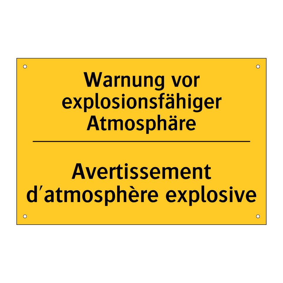 Warnung vor explosionsfähiger /.../ - Avertissement d'atmosphère explosive /.../