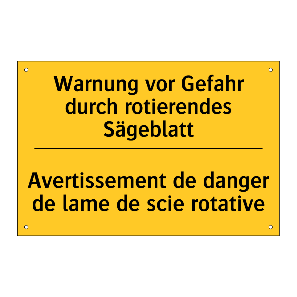 Warnung vor Gefahr durch rotierendes /.../ - Avertissement de danger de lame /.../