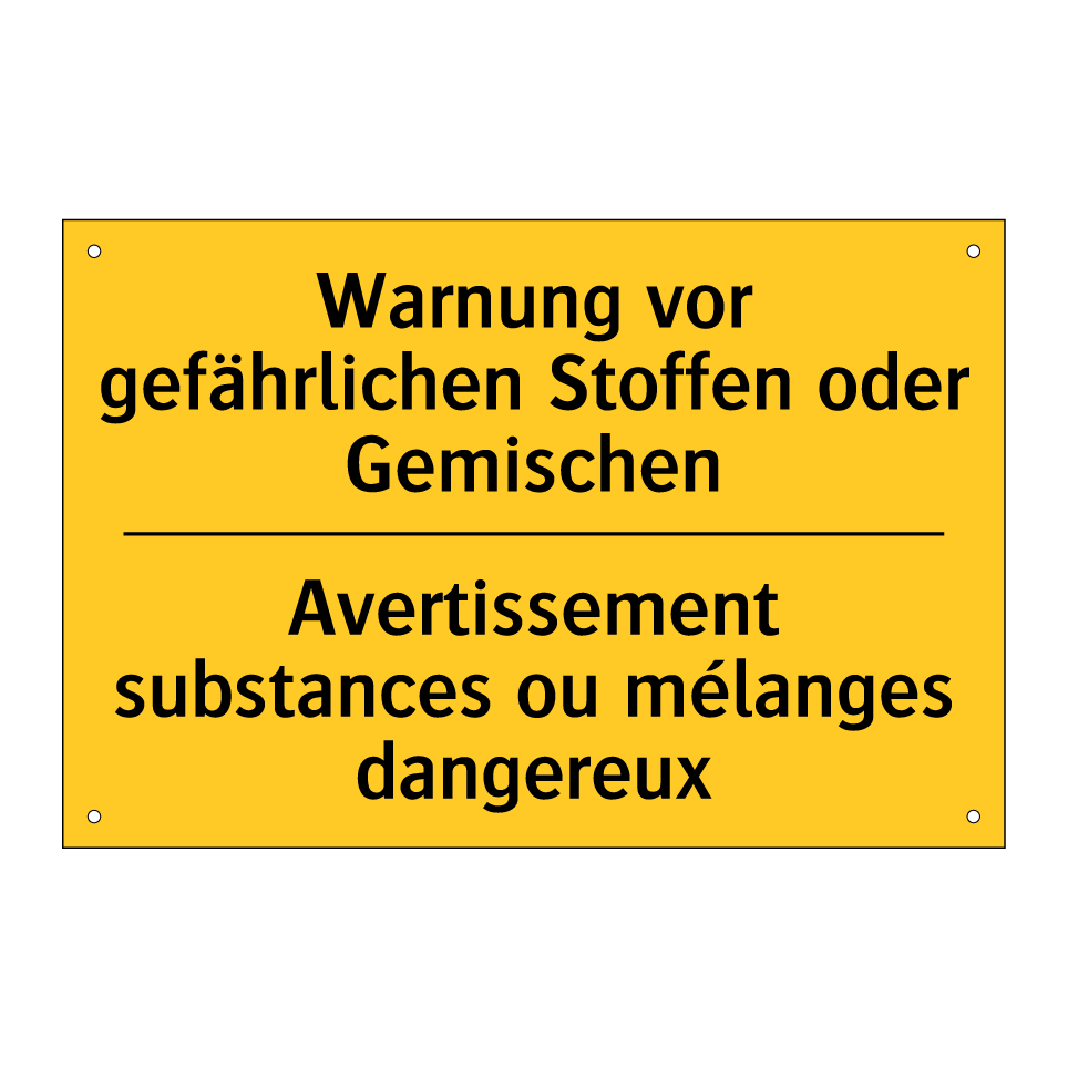 Warnung vor gefährlichen Stoffen /.../ - Avertissement substances ou mélanges /.../
