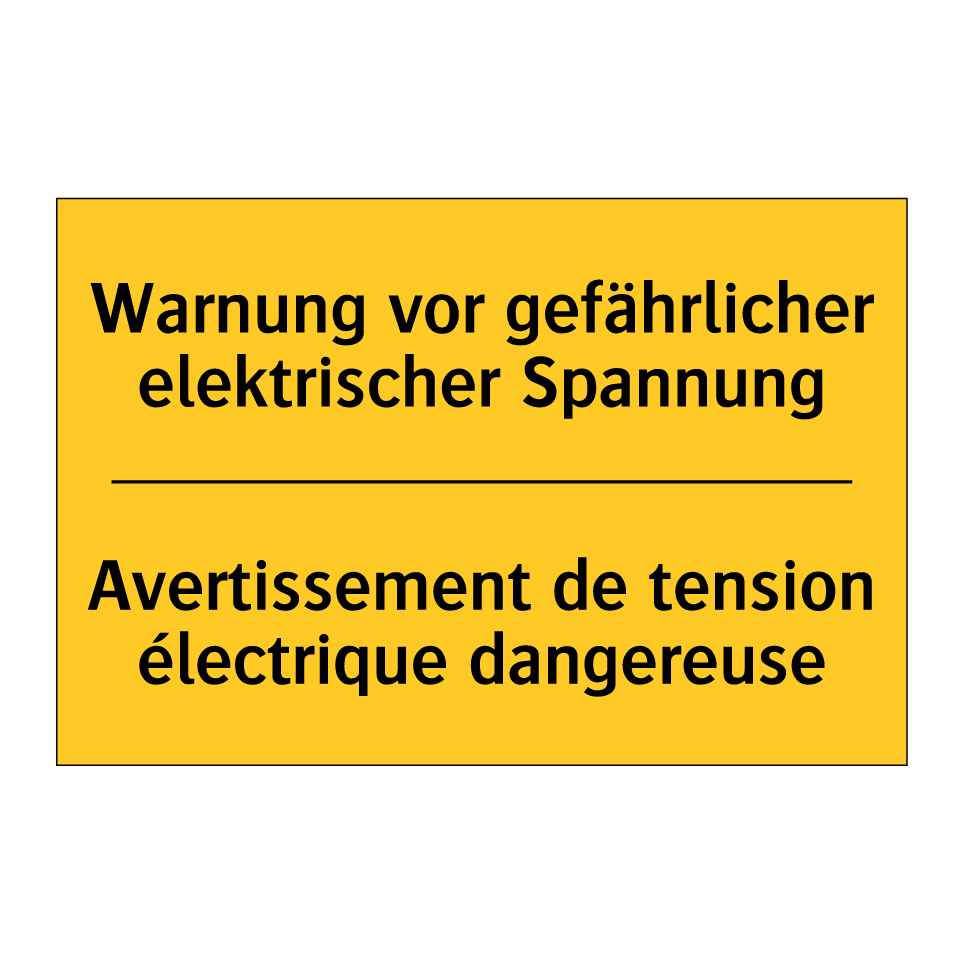 Warnung vor gefährlicher elektrischer /.../ - Avertissement de tension électrique /.../