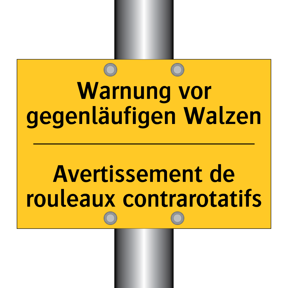 Warnung vor gegenläufigen Walzen /.../ - Avertissement de rouleaux contrarotatifs /.../