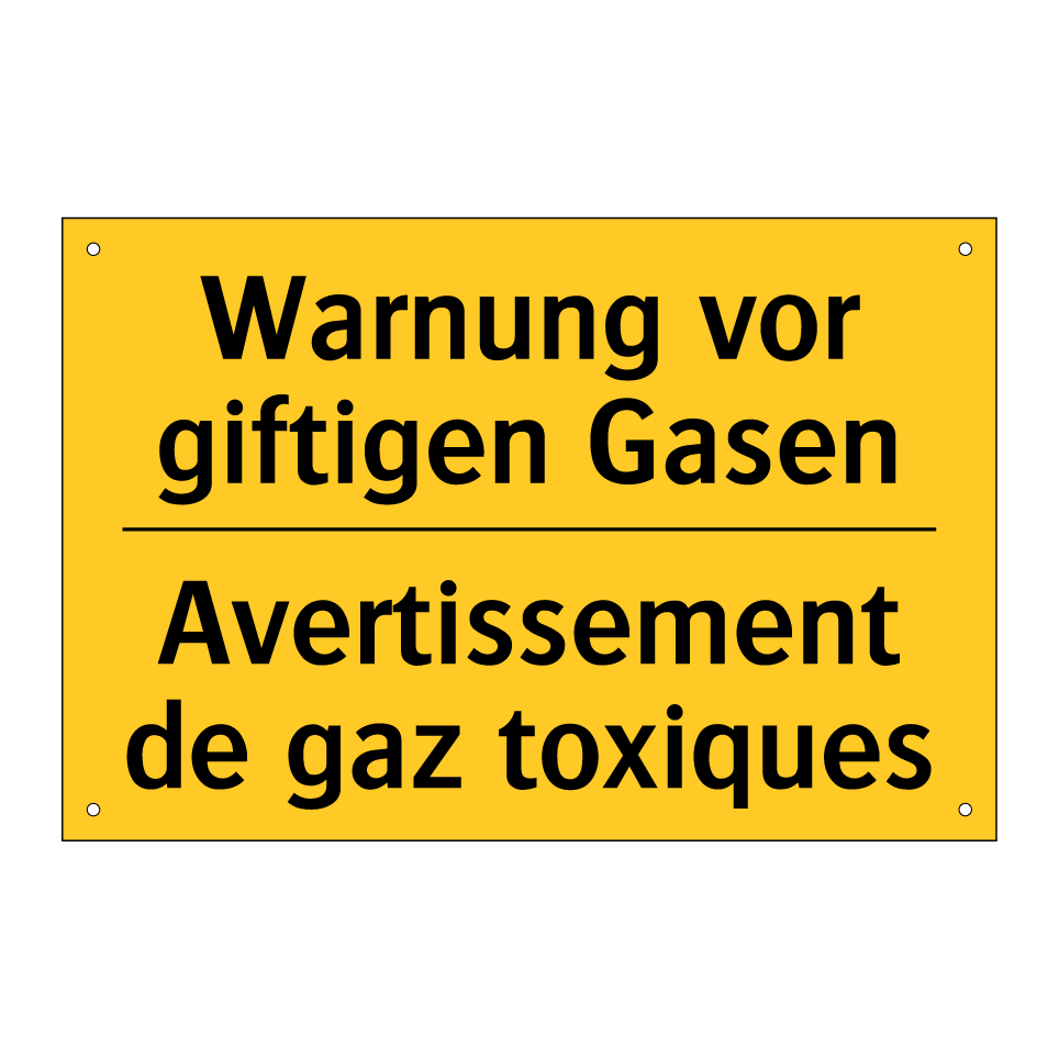 Warnung vor giftigen Gasen - Avertissement de gaz toxiques