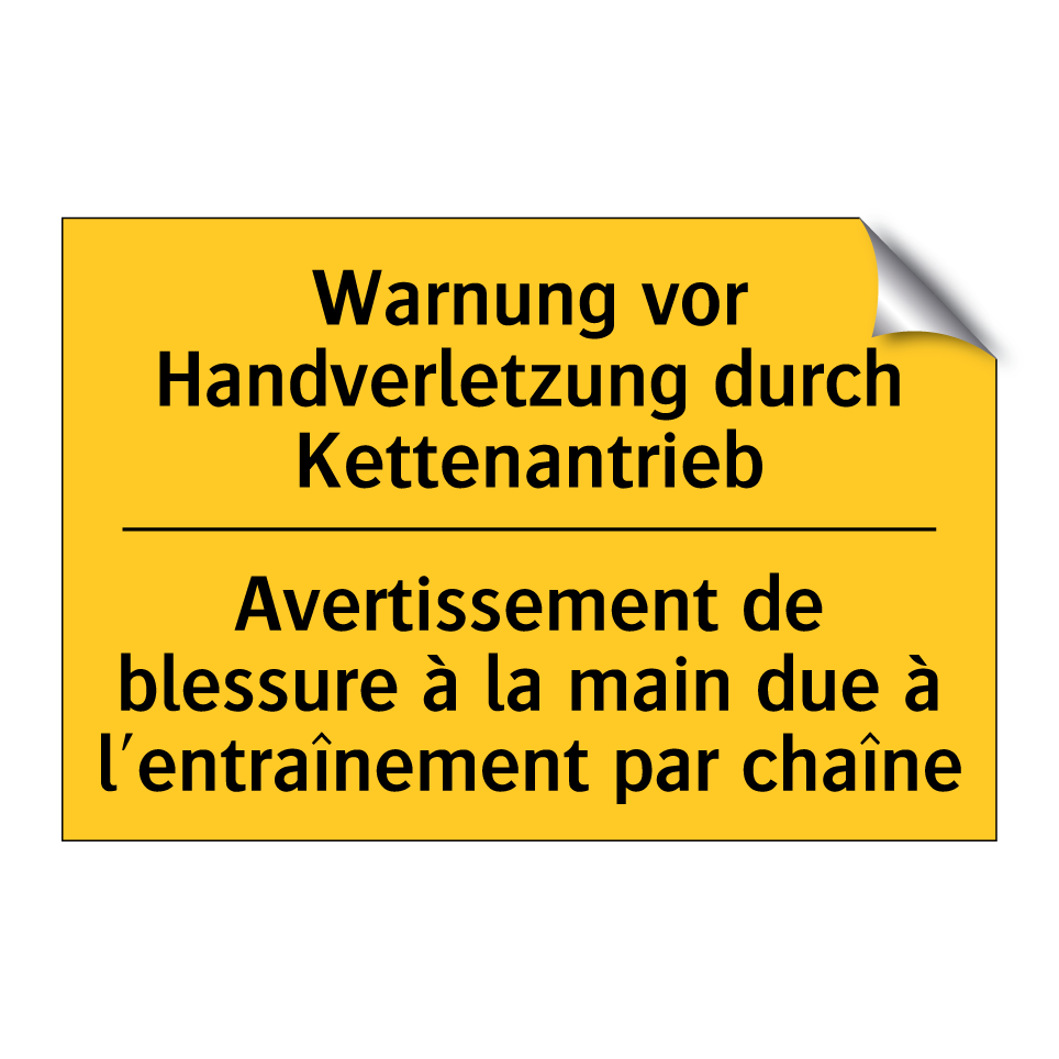 Warnung vor Handverletzung durch /.../ - Avertissement de blessure à la /.../