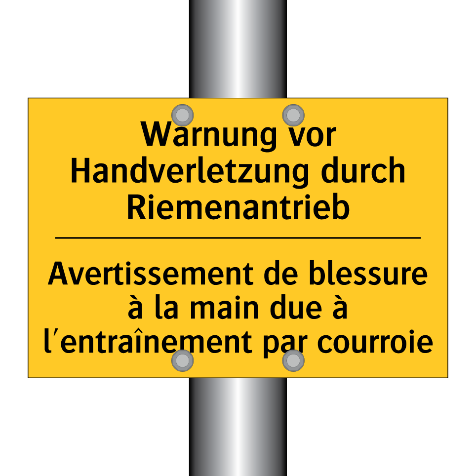 Warnung vor Handverletzung durch /.../ - Avertissement de blessure à la /.../