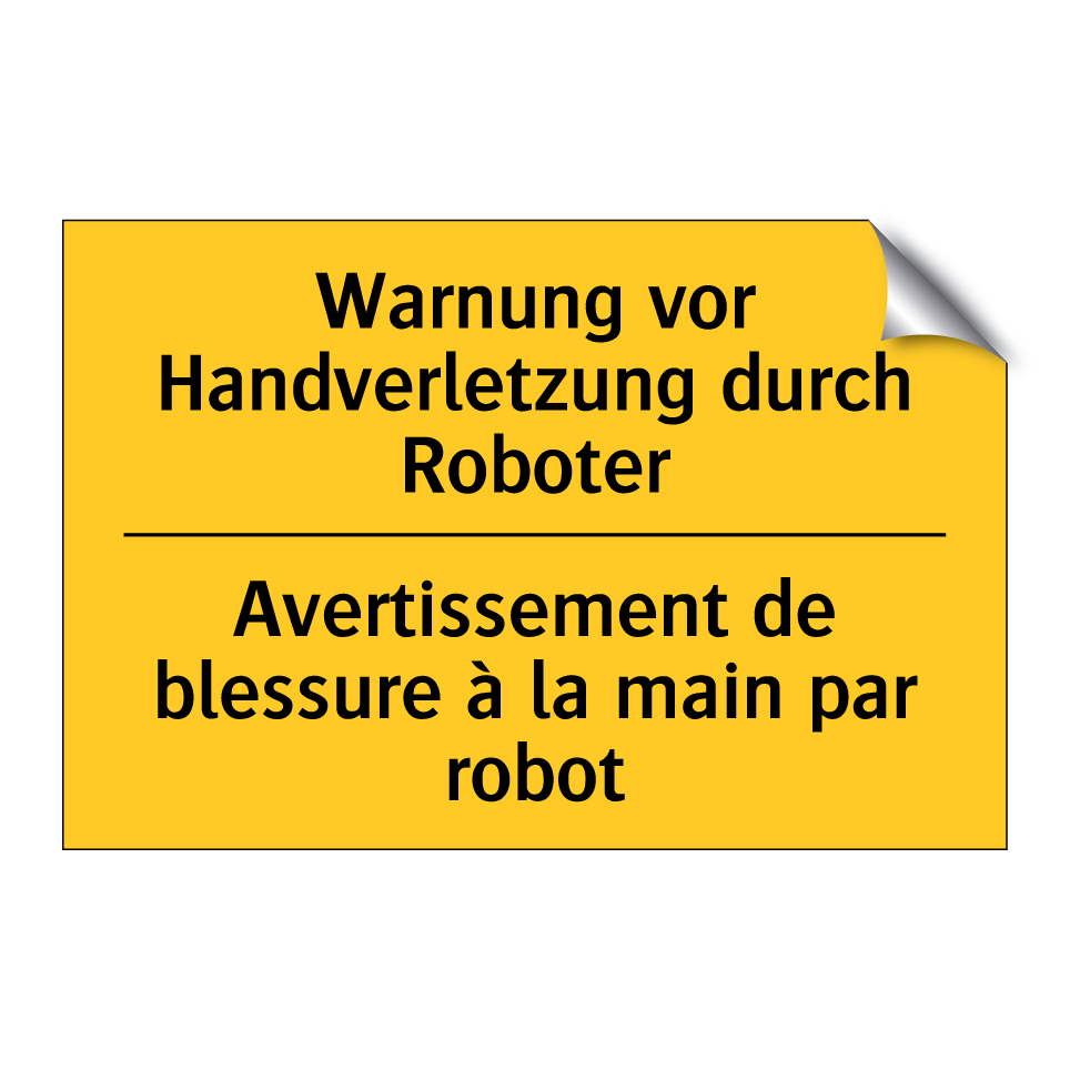 Warnung vor Handverletzung durch /.../ - Avertissement de blessure à la /.../