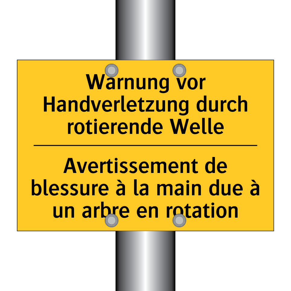 Warnung vor Handverletzung durch /.../ - Avertissement de blessure à la /.../