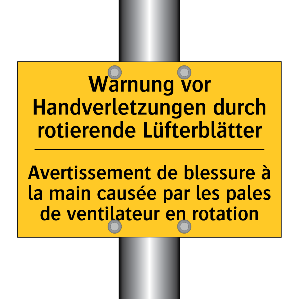 Warnung vor Handverletzungen durch /.../ - Avertissement de blessure à la /.../