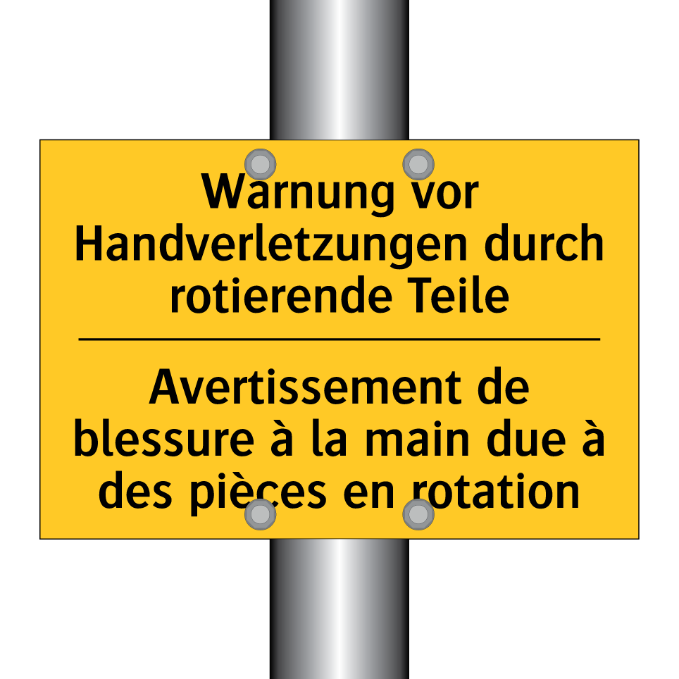 Warnung vor Handverletzungen durch /.../ - Avertissement de blessure à la /.../