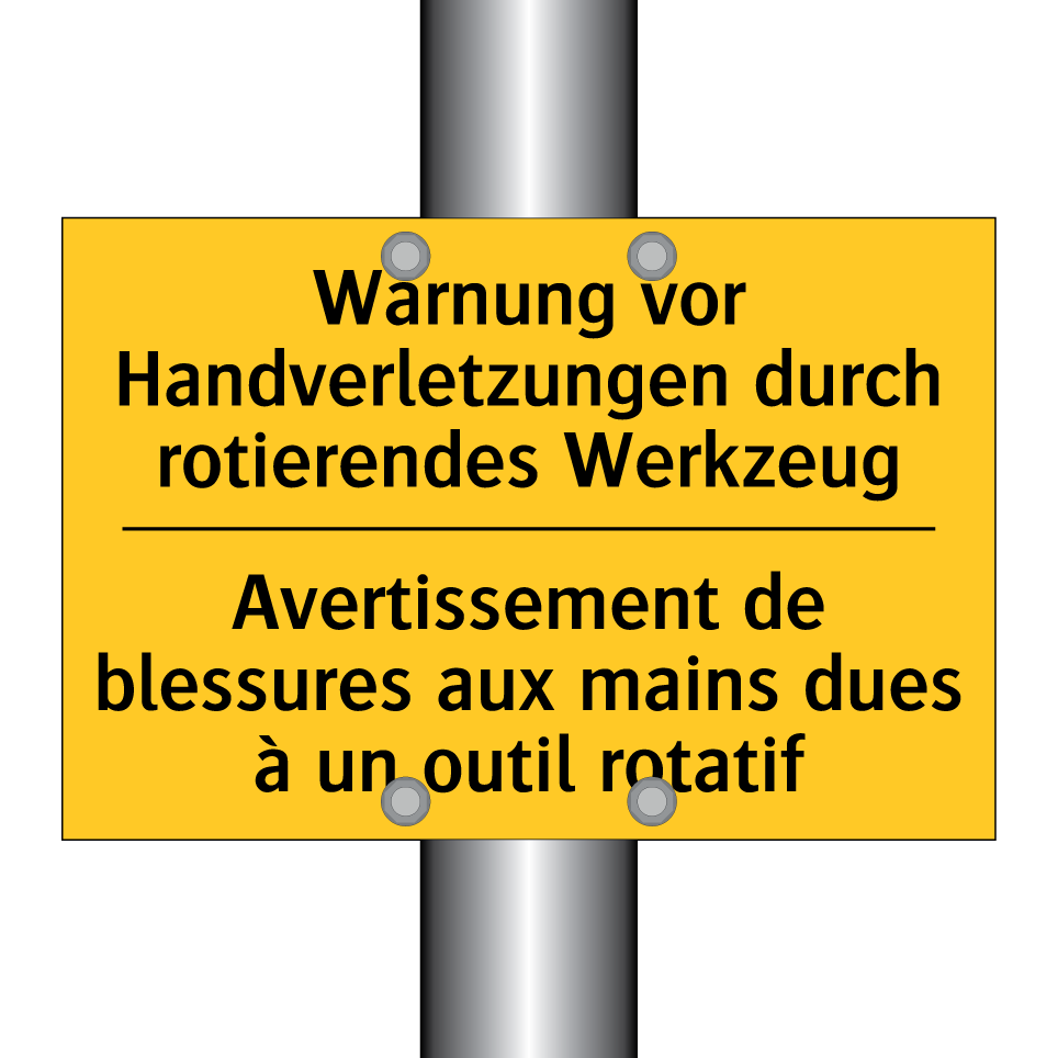 Warnung vor Handverletzungen durch /.../ - Avertissement de blessures aux /.../