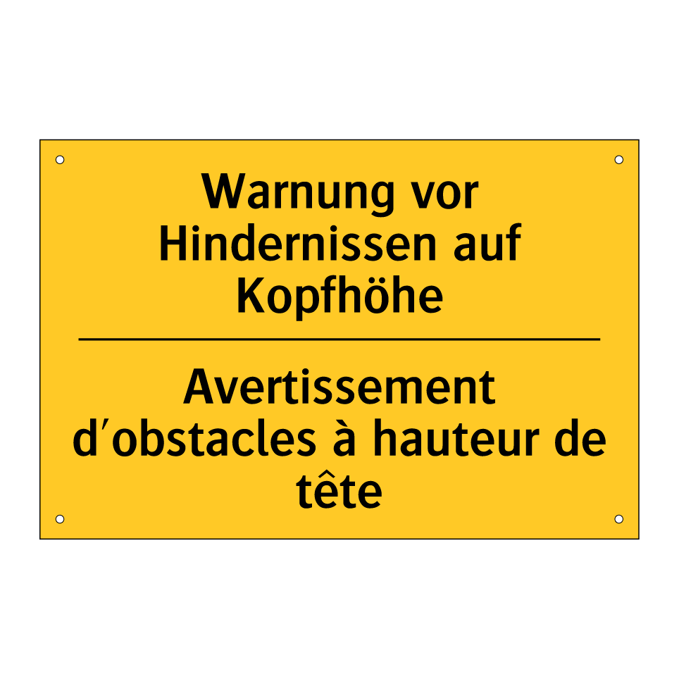 Warnung vor Hindernissen auf Kopfhöhe /.../ - Avertissement d'obstacles à hauteur /.../