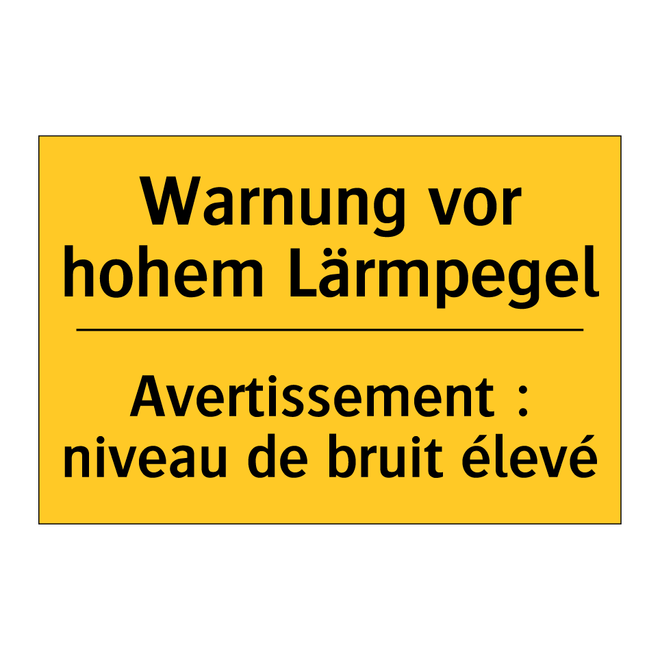 Warnung vor hohem Lärmpegel - Avertissement : niveau de bruit /.../