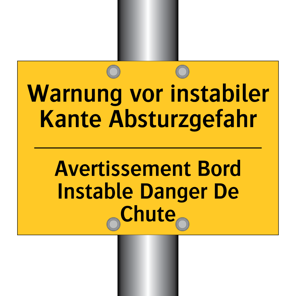 Warnung vor instabiler Kante Absturzgefahr /.../ - Avertissement Bord Instable Danger /.../