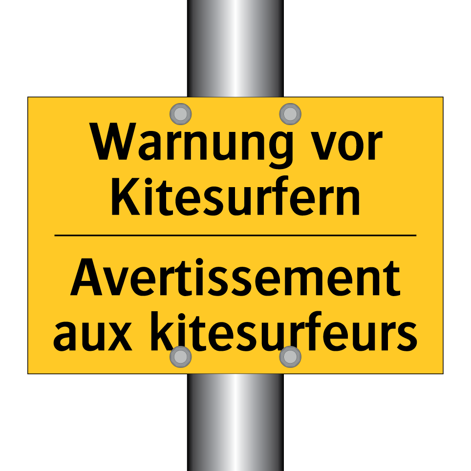 Warnung vor Kitesurfern - Avertissement aux kitesurfeurs