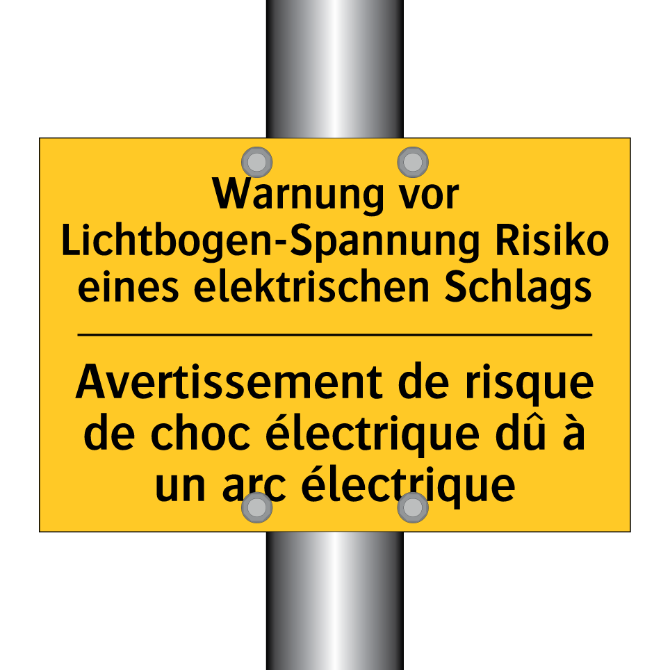 Warnung vor Lichtbogen-Spannung /.../ - Avertissement de risque de choc /.../