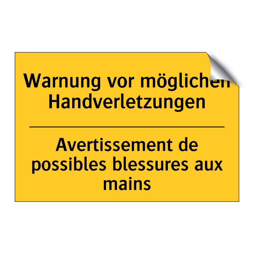 Warnung vor möglichen Handverletzungen /.../ - Avertissement de possibles blessures /.../