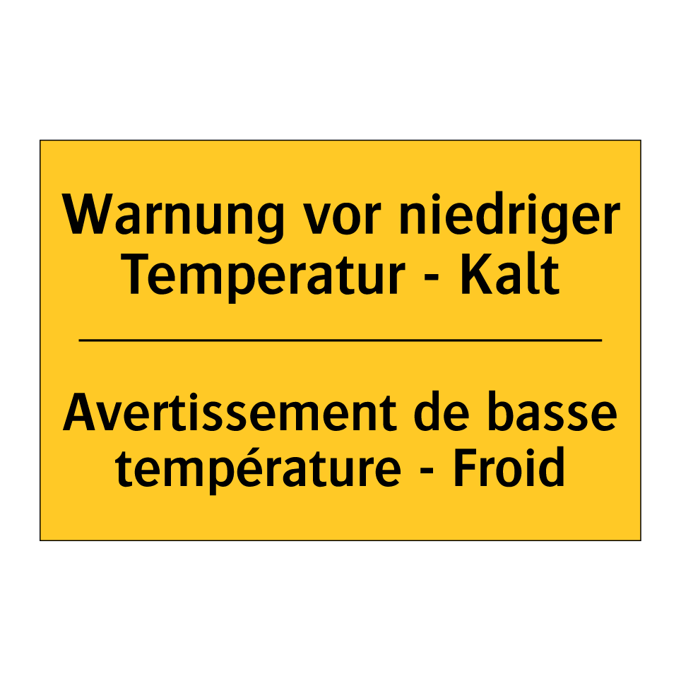 Warnung vor niedriger Temperatur /.../ - Avertissement de basse température /.../