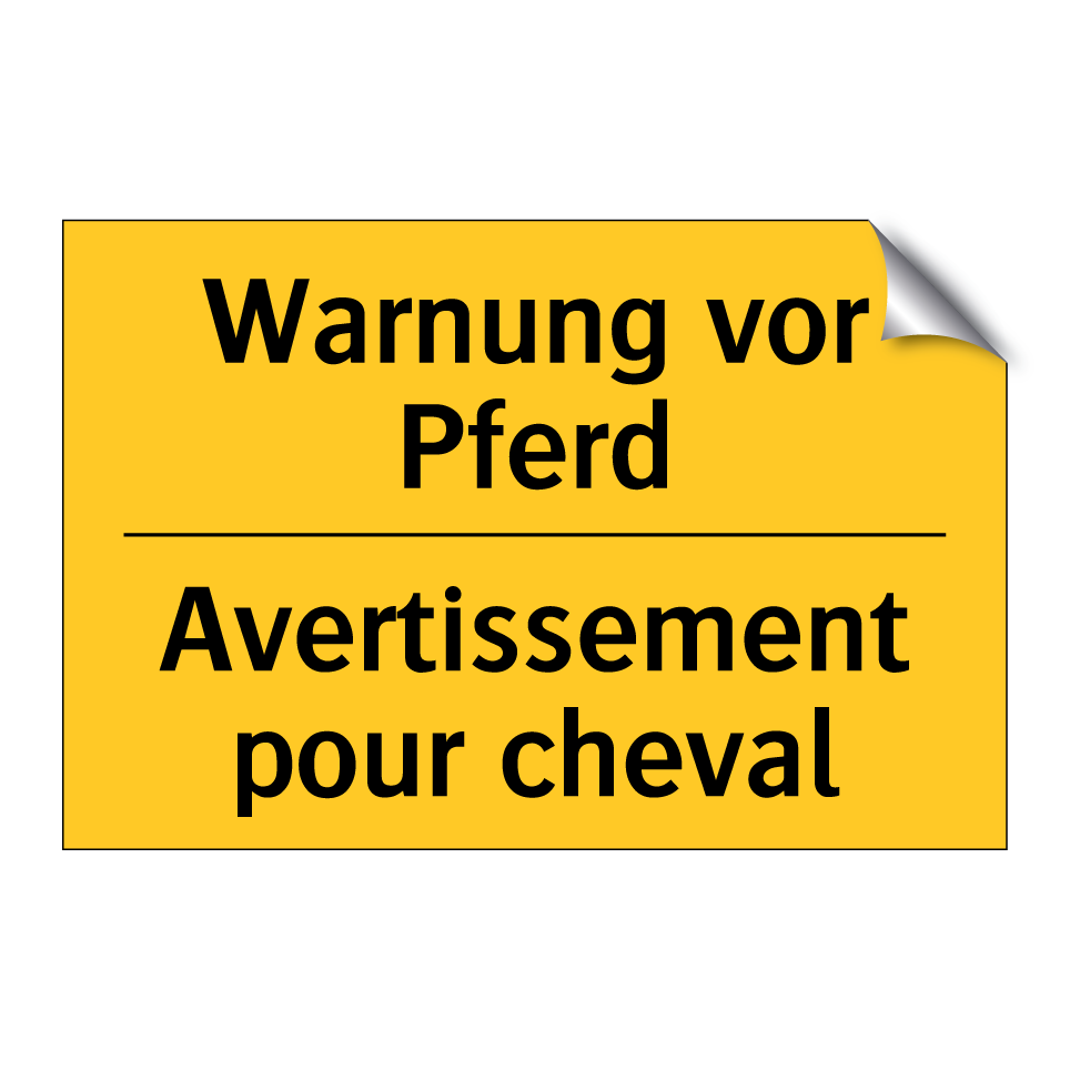 Warnung vor Pferd - Avertissement pour cheval