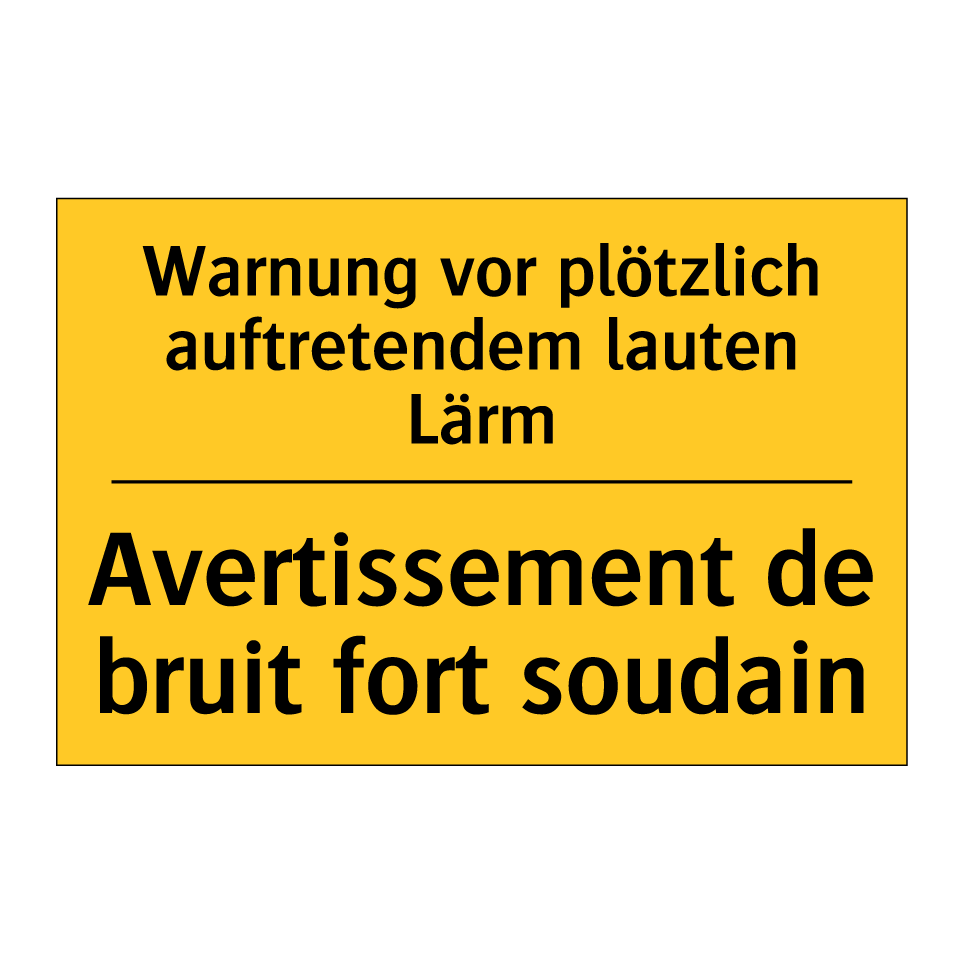 Warnung vor plötzlich auftretendem /.../ - Avertissement de bruit fort soudain /.../