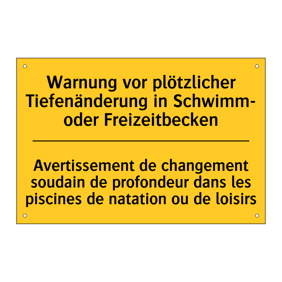 Warnung vor plötzlicher Tiefenänderung /.../ - Avertissement de changement soudain /.../