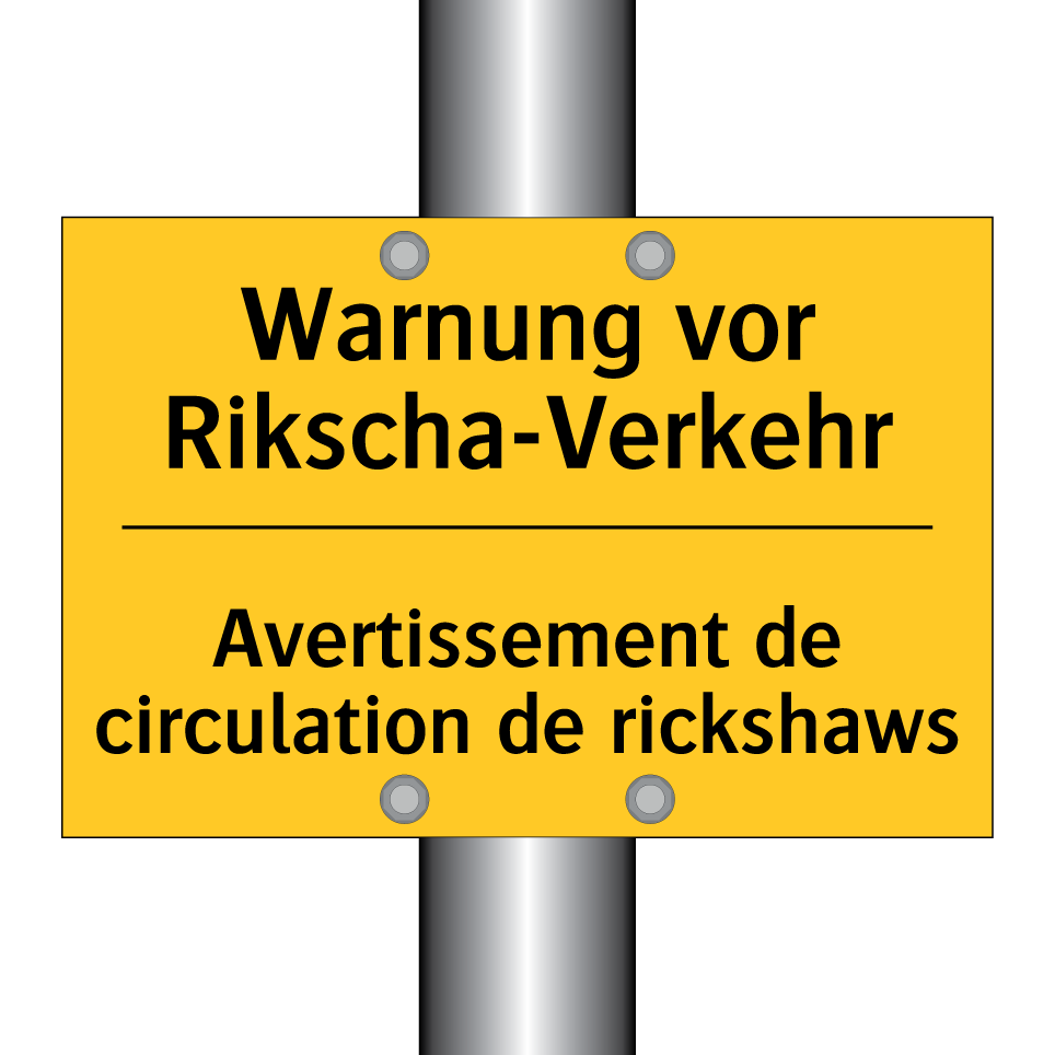 Warnung vor Rikscha-Verkehr - Avertissement de circulation de /.../
