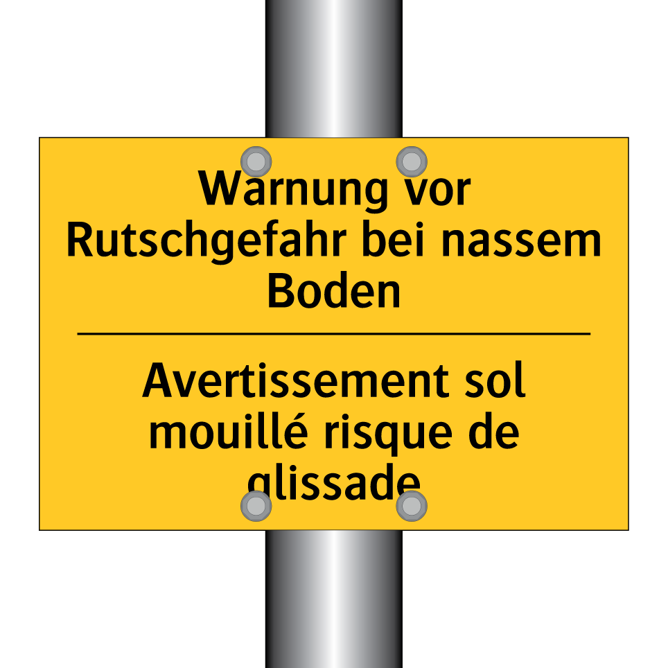 Warnung vor Rutschgefahr bei nassem /.../ - Avertissement sol mouillé risque /.../