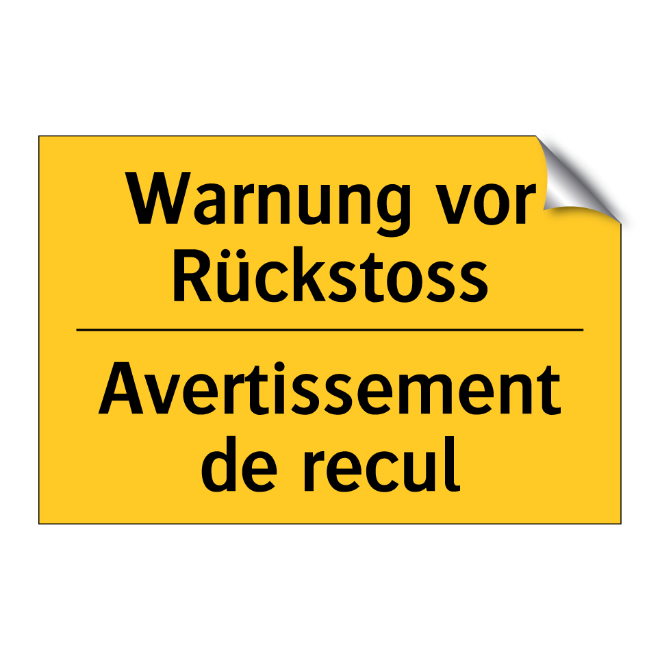 Warnung vor Rückstoss - Avertissement de recul