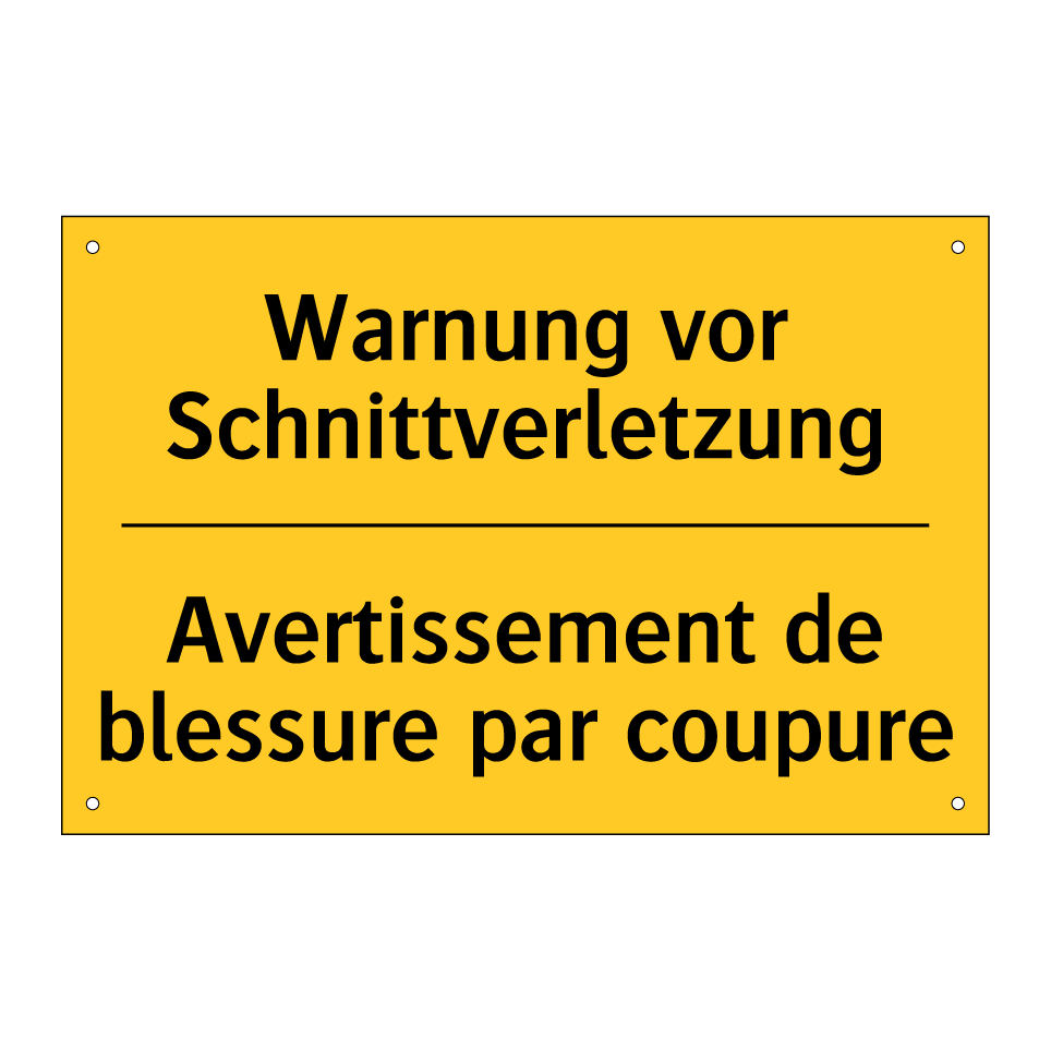 Warnung vor Schnittverletzung - Avertissement de blessure par /.../