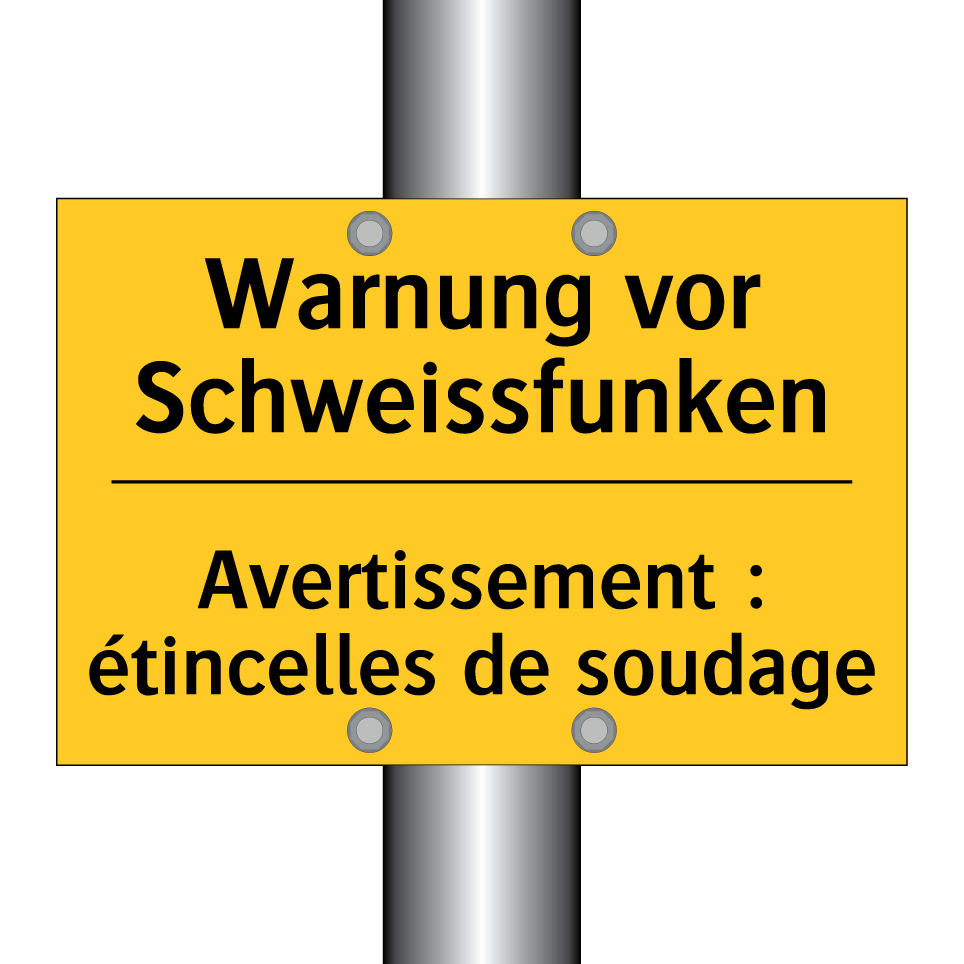 Warnung vor Schweissfunken - Avertissement : étincelles de /.../