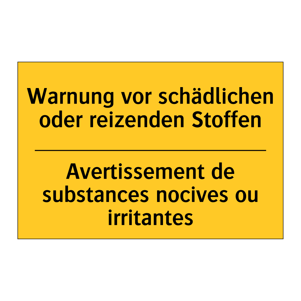 Warnung vor schädlichen oder reizenden /.../ - Avertissement de substances nocives /.../