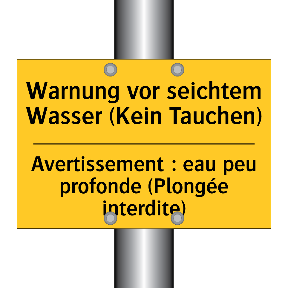 Warnung vor seichtem Wasser (Kein /.../ - Avertissement : eau peu profonde /.../