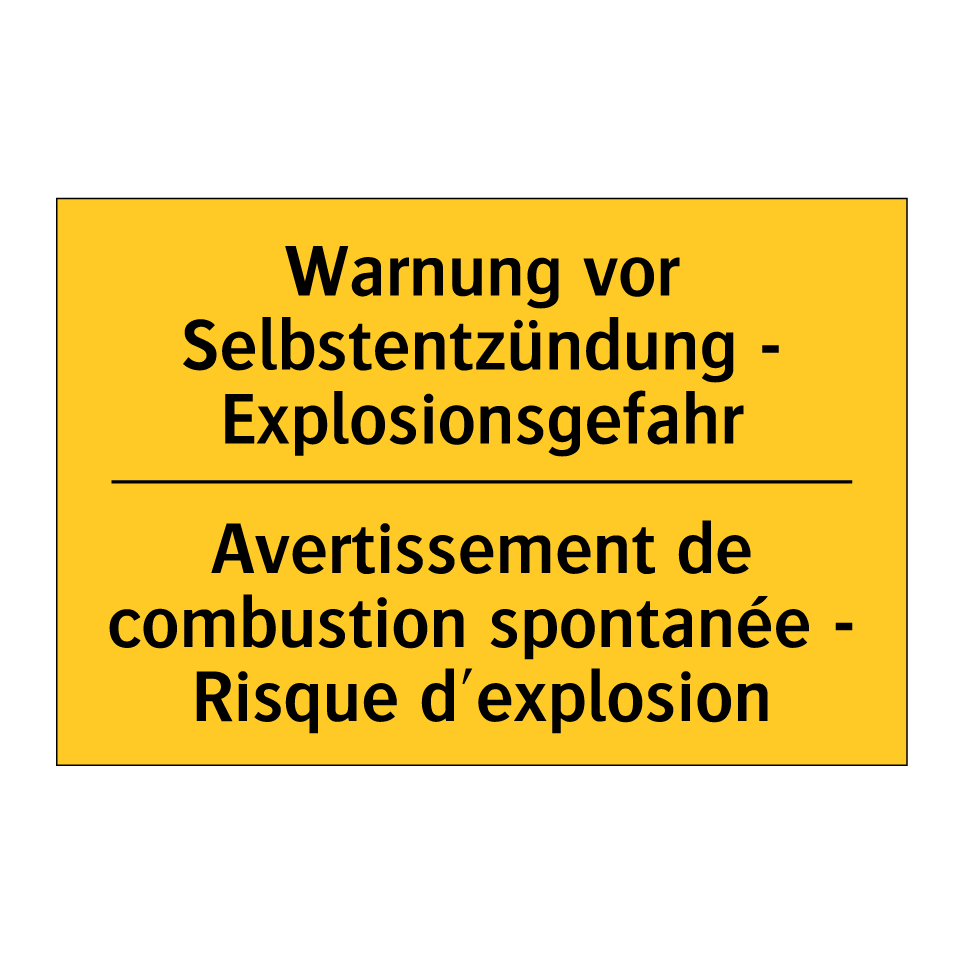 Warnung vor Selbstentzündung - /.../ - Avertissement de combustion spontanée /.../