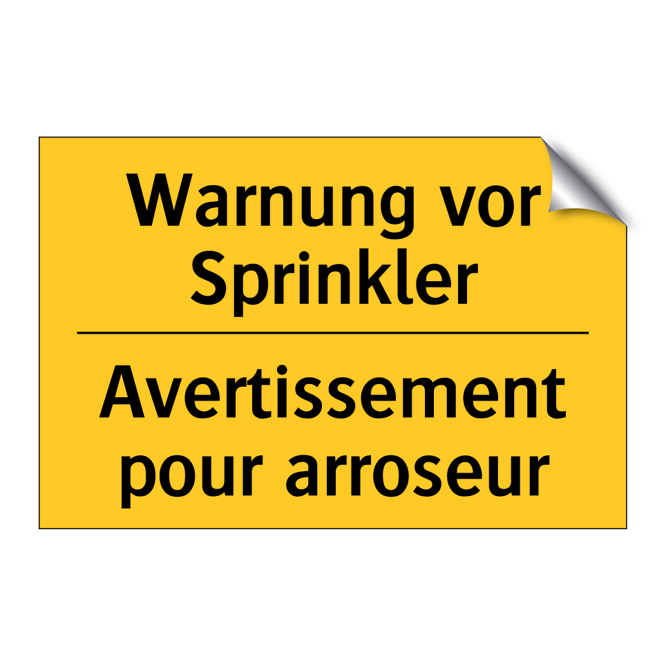 Warnung vor Sprinkler - Avertissement pour arroseur