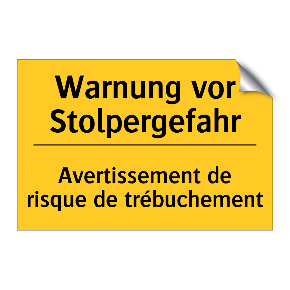 Warnung vor Stolpergefahr - Avertissement de risque de trébuchement /.../