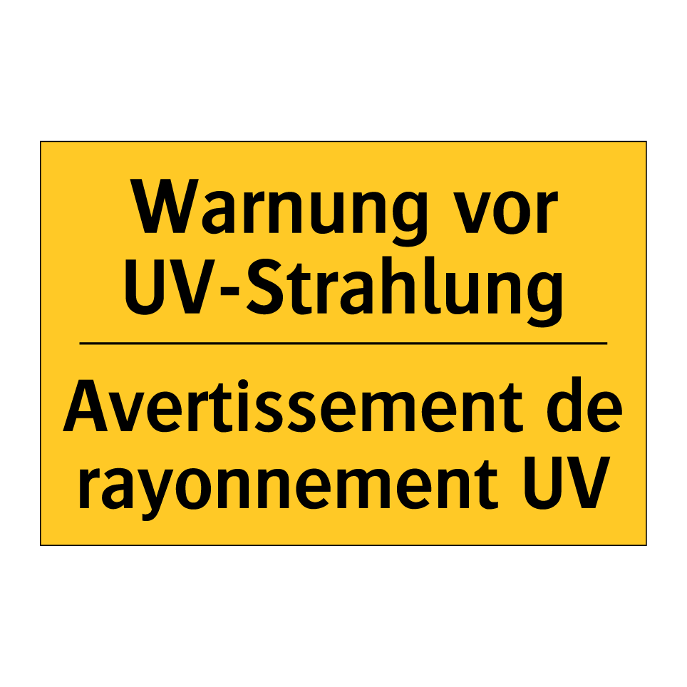 Warnung vor UV-Strahlung - Avertissement de rayonnement UV /.../