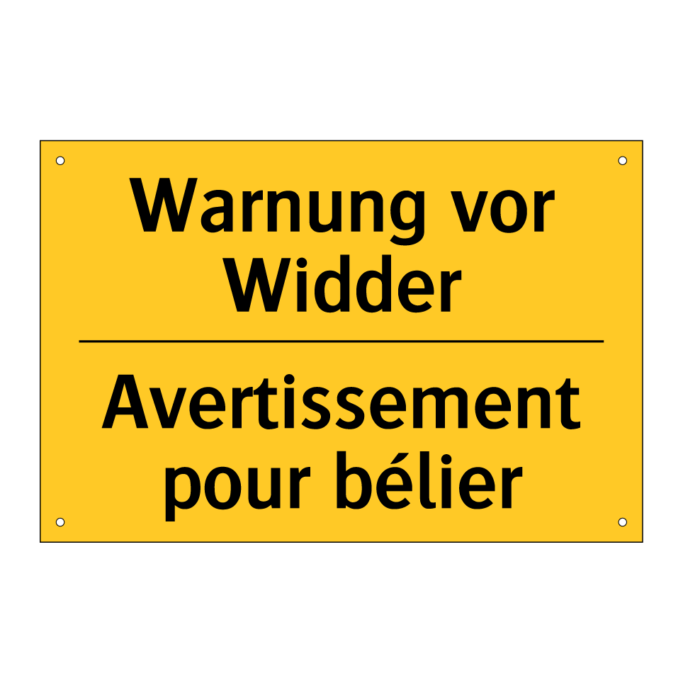 Warnung vor Widder - Avertissement pour bélier