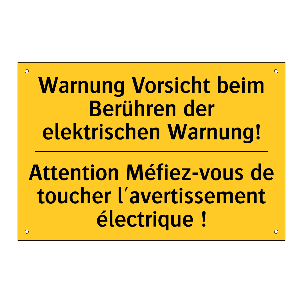 Warnung Vorsicht beim Berühren /.../ - Attention Méfiez-vous de toucher /.../